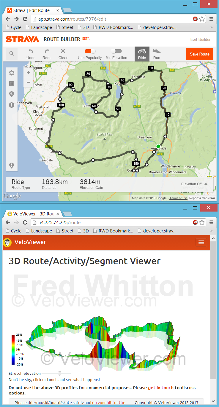 3D Strava Garmin Connect Ride With GPS Courses Activities Routes