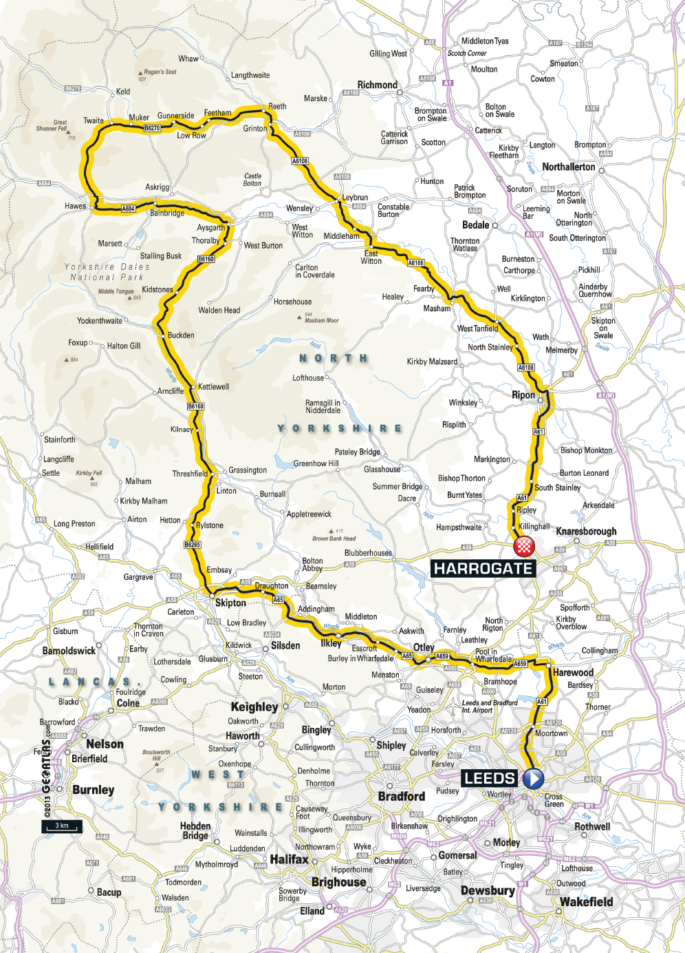 first stage of tour de france route